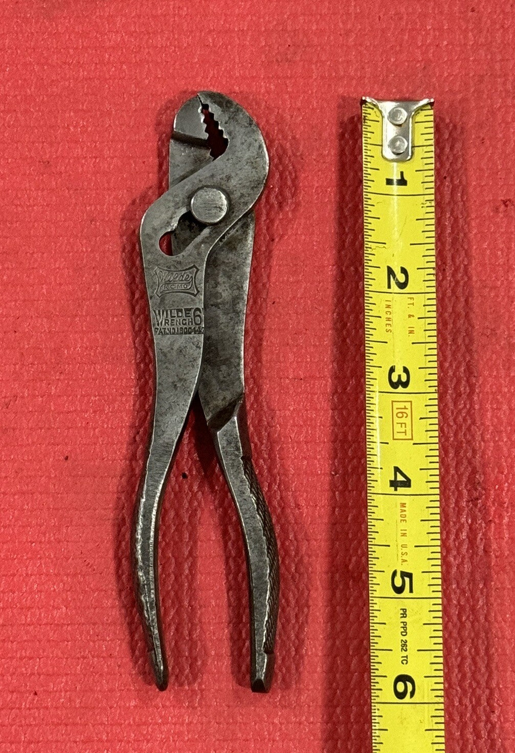 Vintage Wilde Wrench Slip Joint 6" Pinch Jawed Knurled Pliers Rare