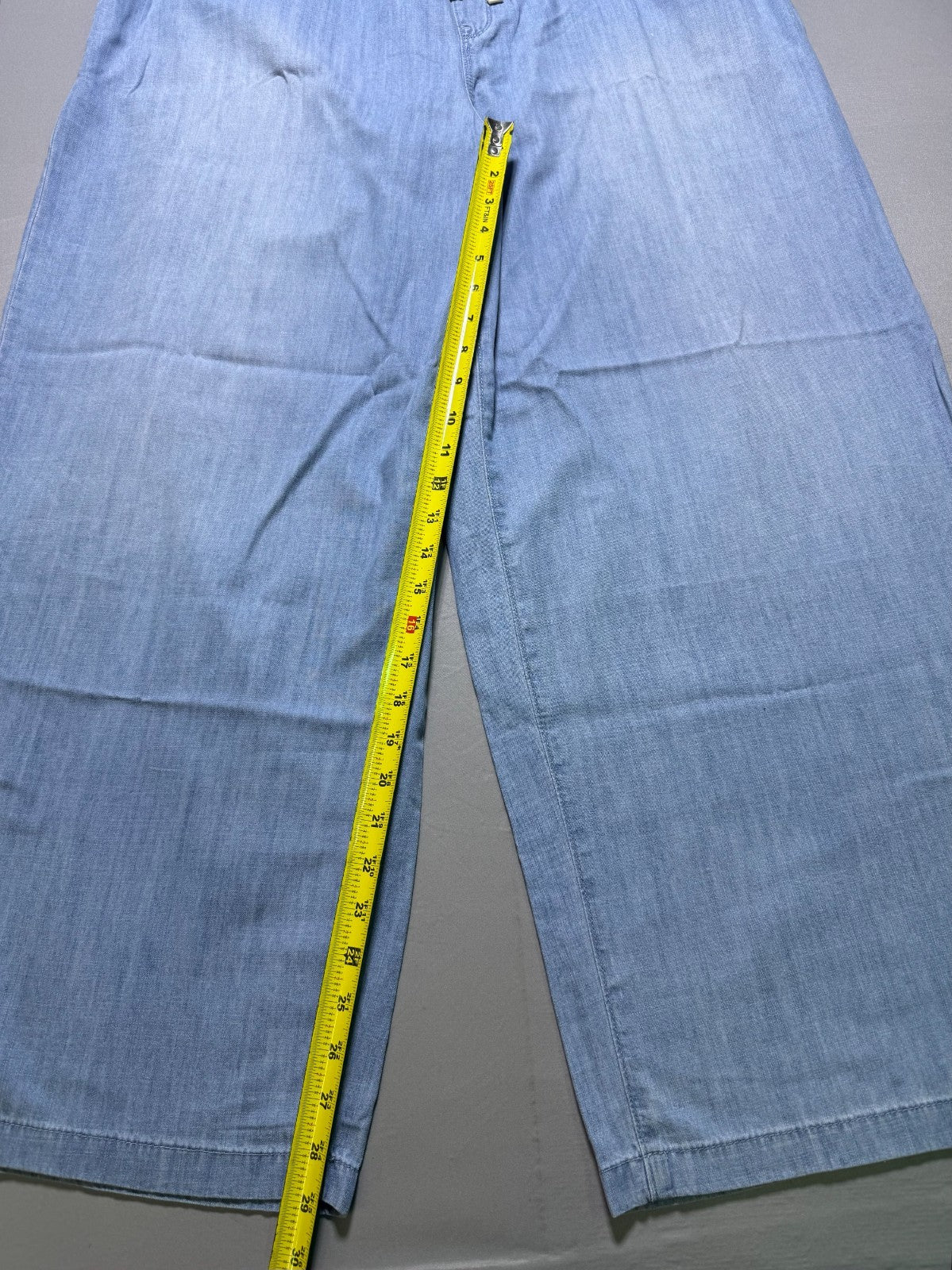 NWT Nine West Lightweight Denim Wide Leg Jeans Women 1X Blue Light Wash Pull-On