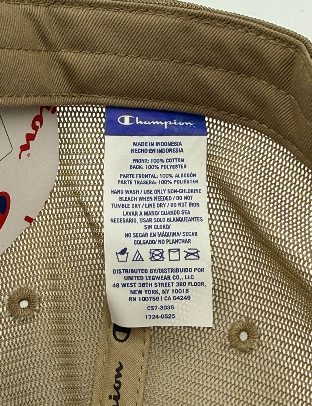Champion 1919 Physical Education Trucker Hat Men Khaki Tan Mesh Snapback Cap