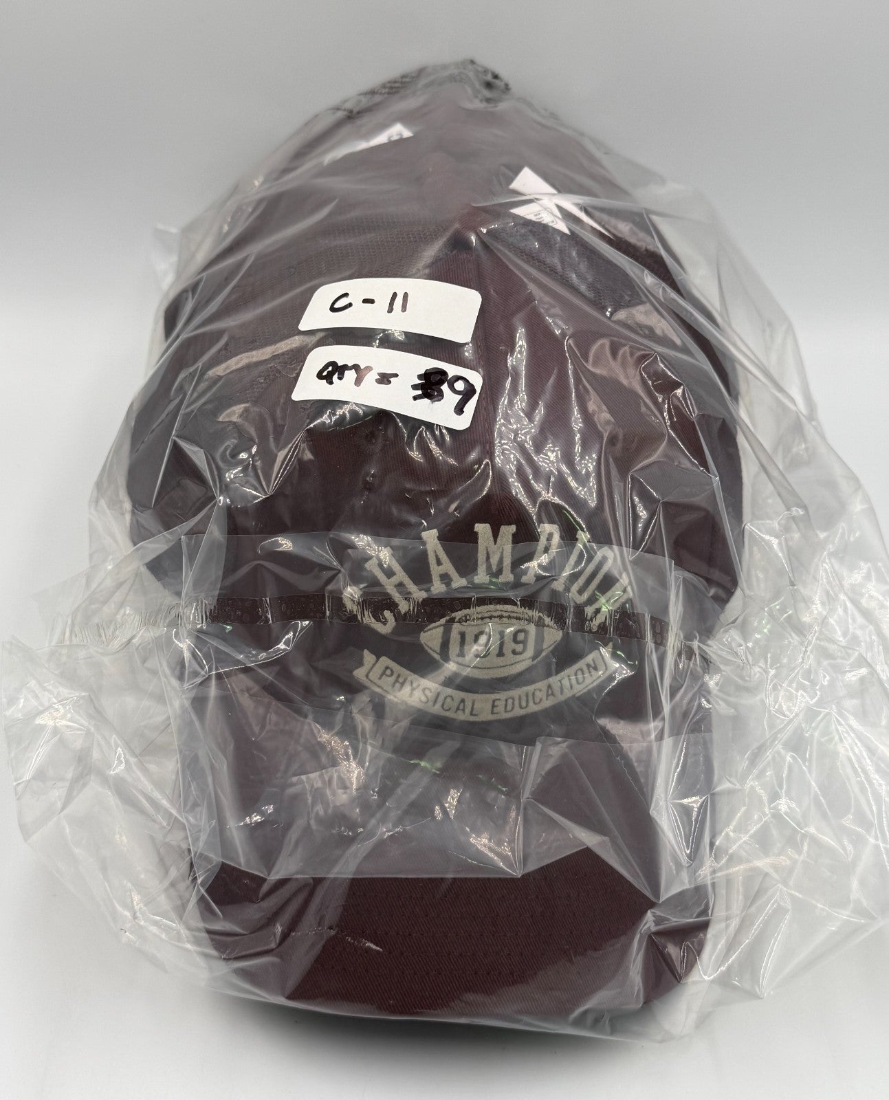 NWT Champion Corduroy Dad Hat Maroon Black Embroidered Adjustable Snapback Cap
