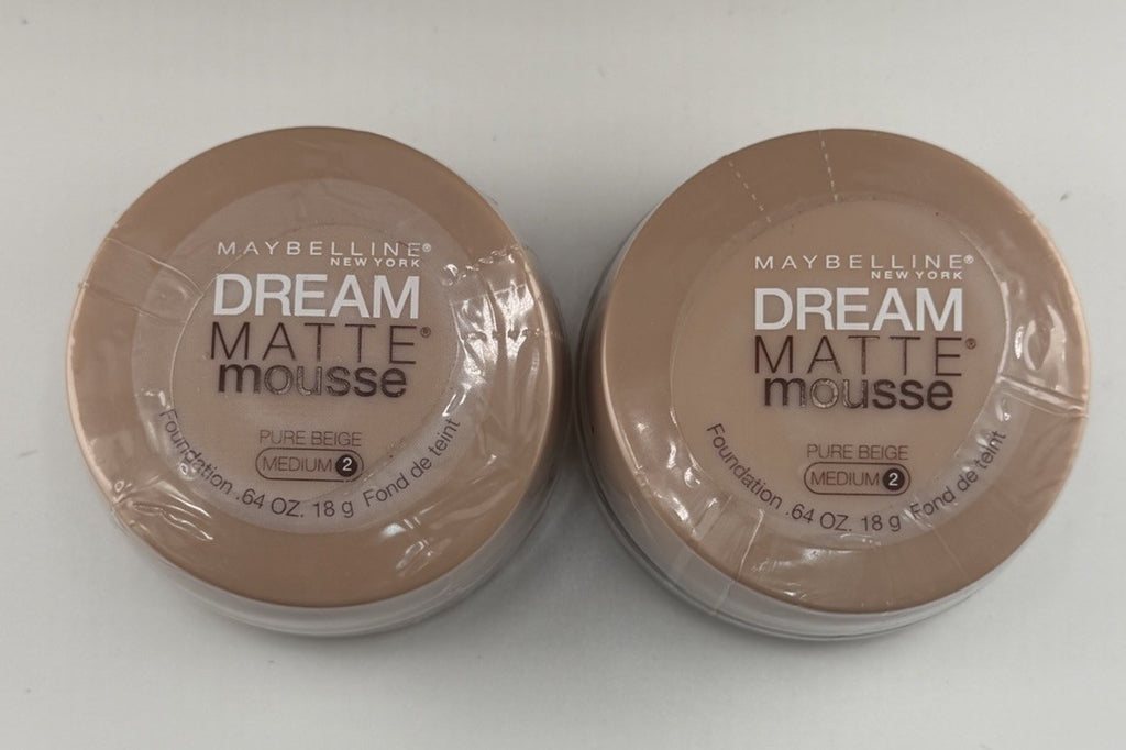 Lot of 2 Maybelline Dream Matte Mousse Foundation Pure Beige Medium 2 SEALED