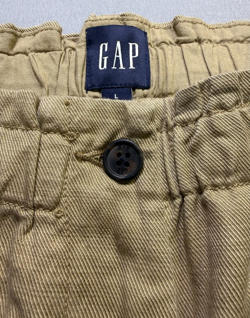 Gap Relaxed Fit Straight Leg Easy Twill Pants Women's Large Cream Beige Casual