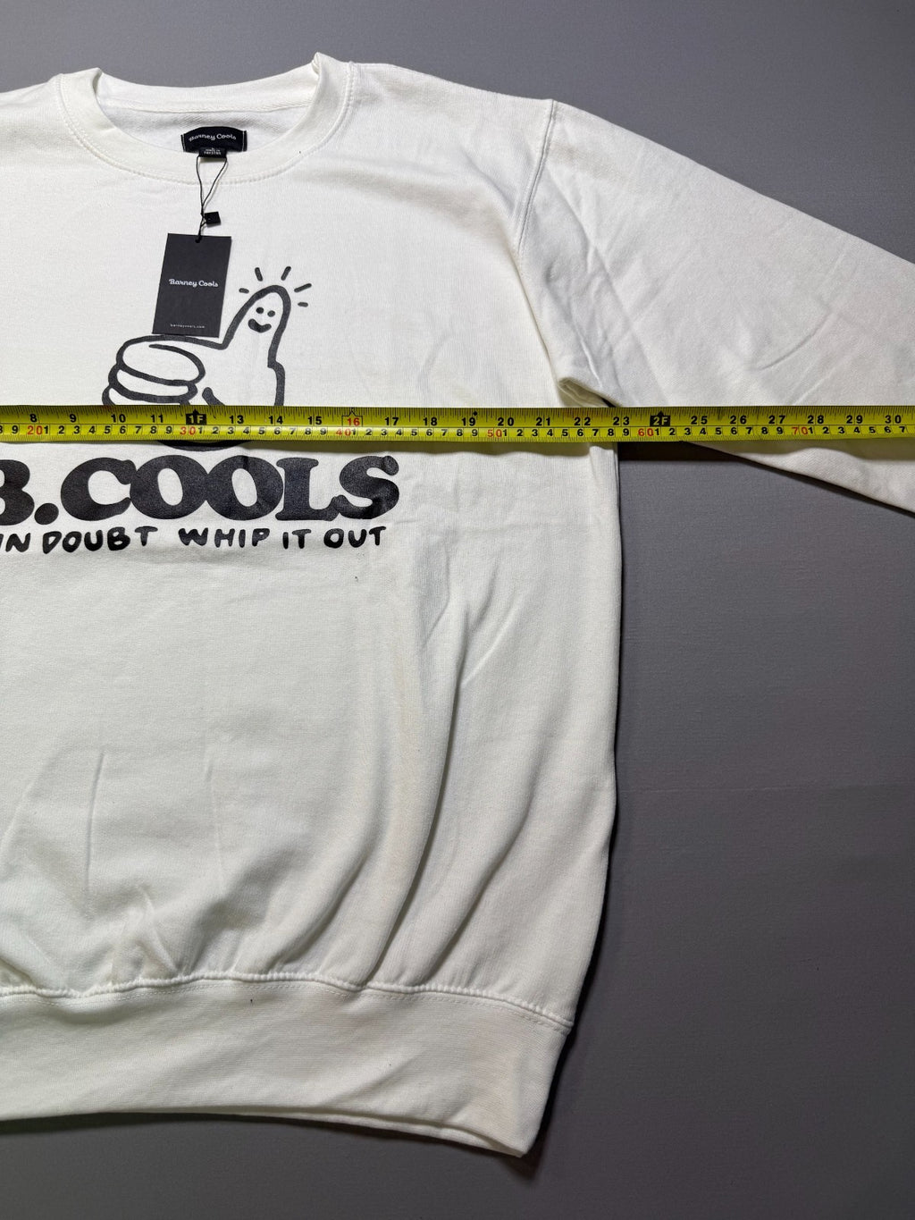 NWT B.Cools Barney If In Doubt Whip It Out Pullover Sweatshirt Men's Large White