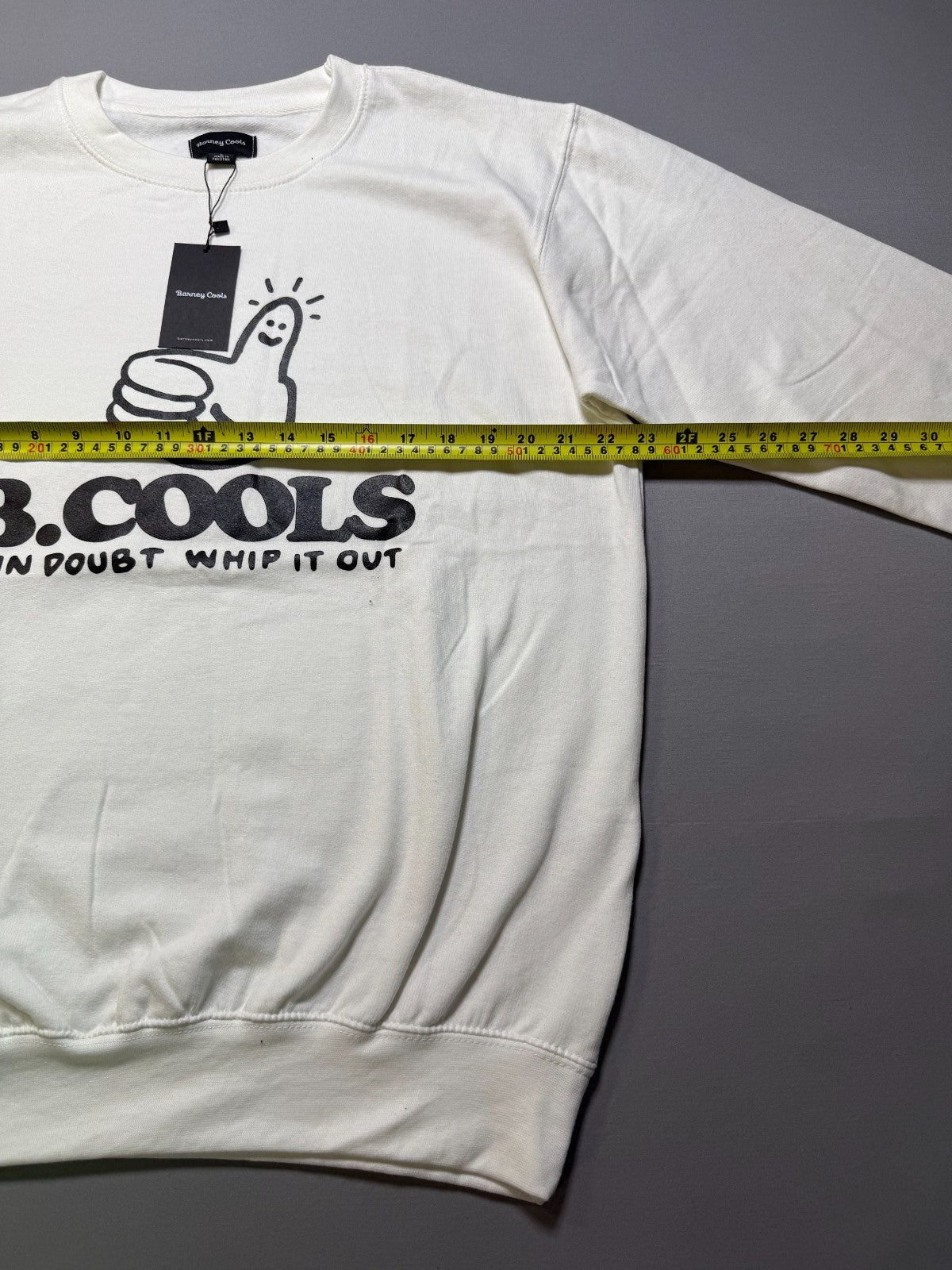 NWT B.Cools Barney If In Doubt Whip It Out Pullover Sweatshirt Men's Large White