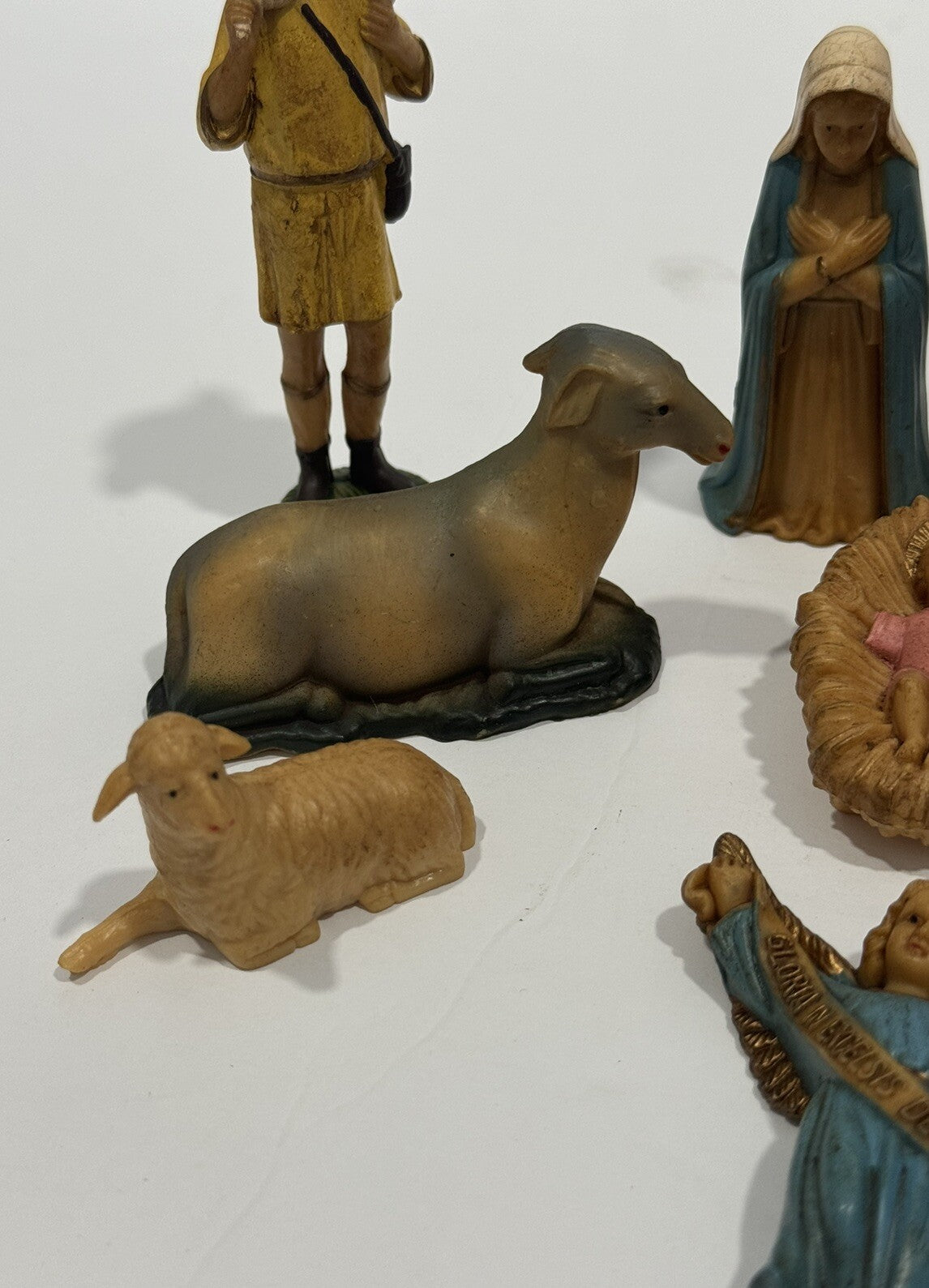 Vintage Nativity Mary Joseph Baby Jesus 3 Wise Men Shepherd SET of 12 Figures