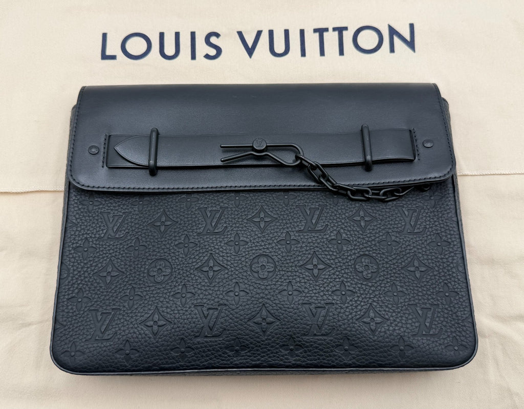 Louis Vuitton Pochette Steamer Monogram Taurillon Leather Shoulder Bag Authentic