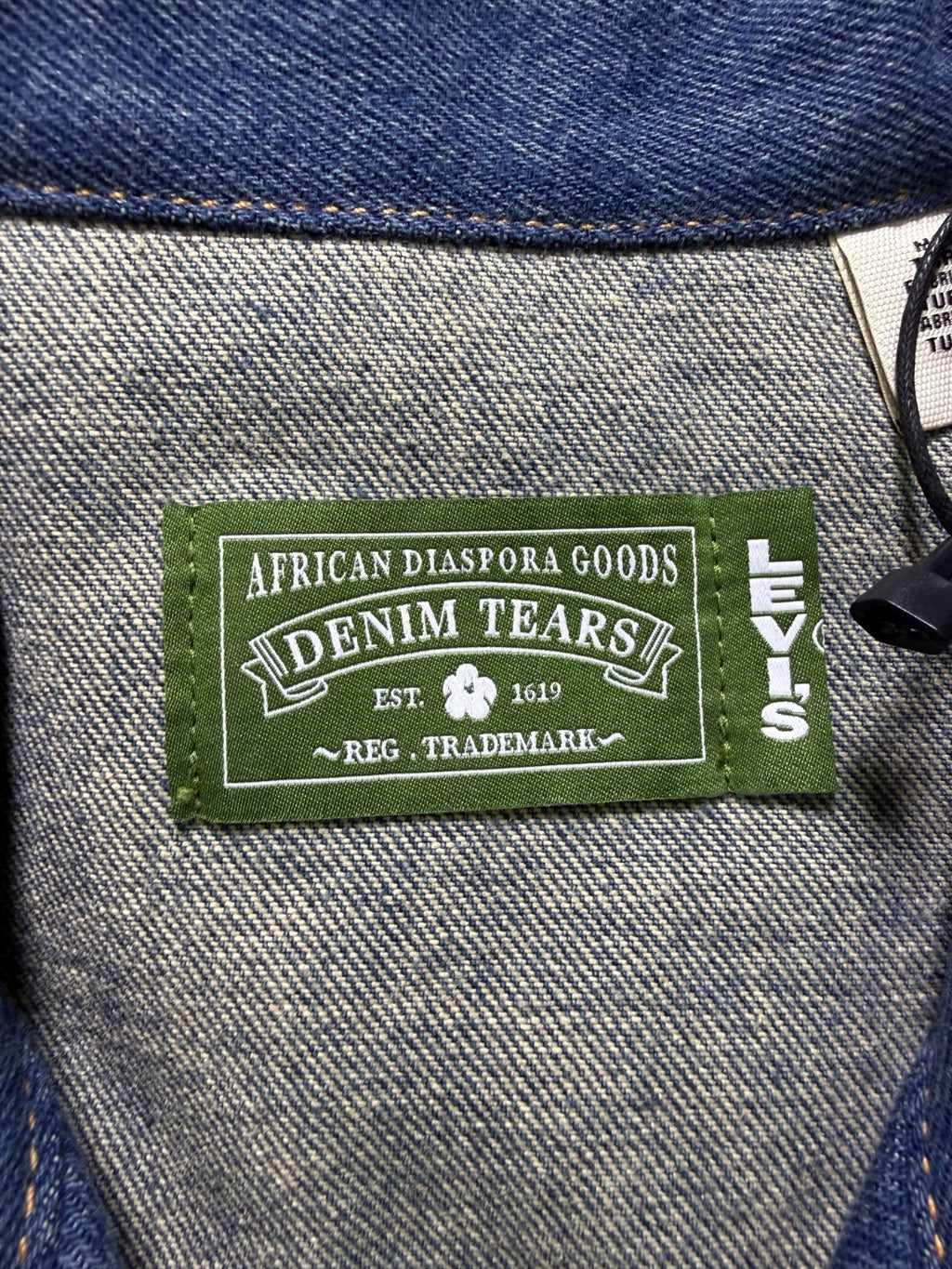 NWT Levi's X Tears Denim Track Jacket Men Medium Blue Full-Zip Collared Pockets