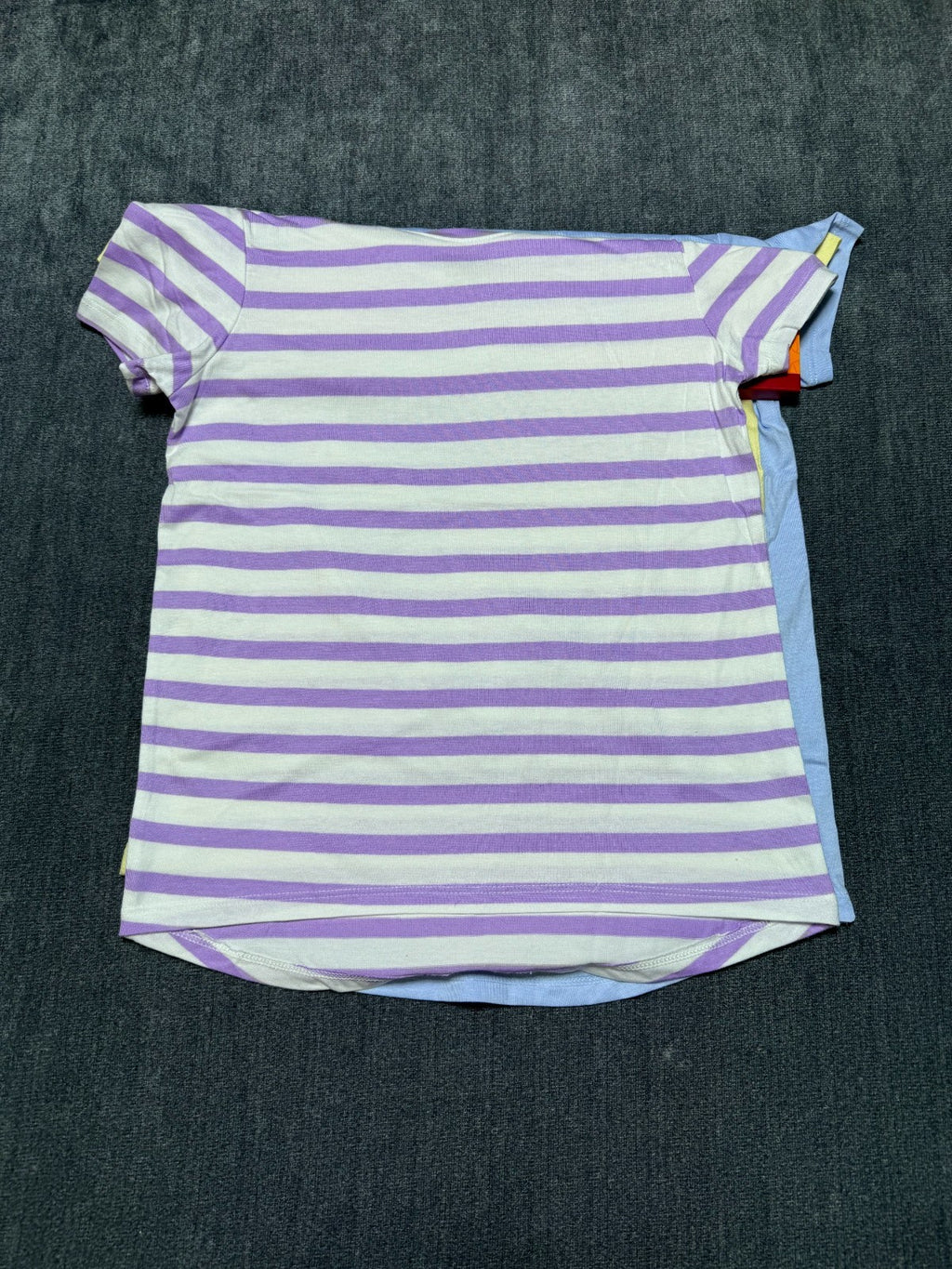 NWT Member's Mark My Favorite Active Tees Girls 7/8 Multicolor Preppy - 3-Pack