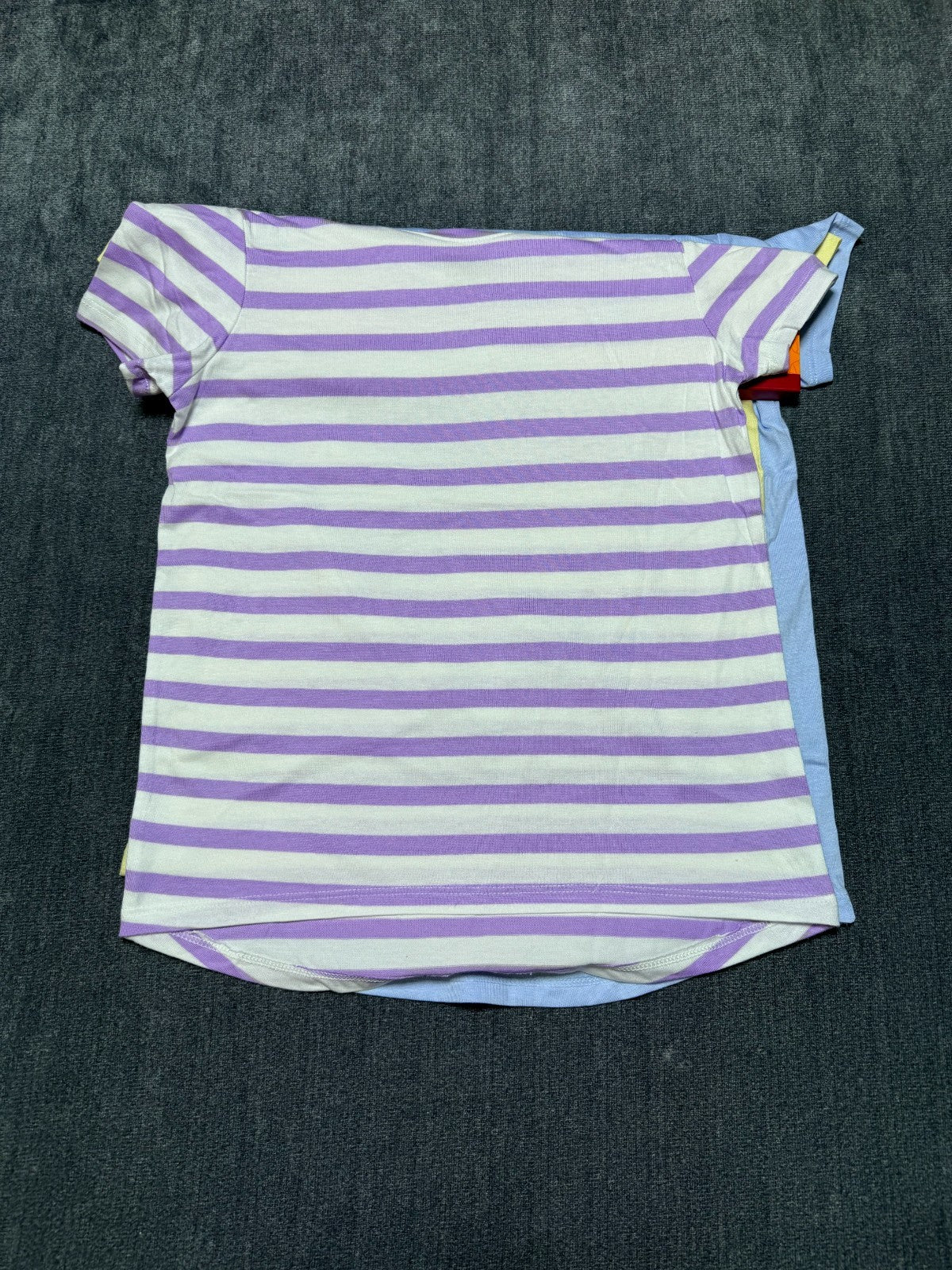 NWT Member's Mark My Favorite Active Tees Girls 7/8 Multicolor Preppy - 3-Pack