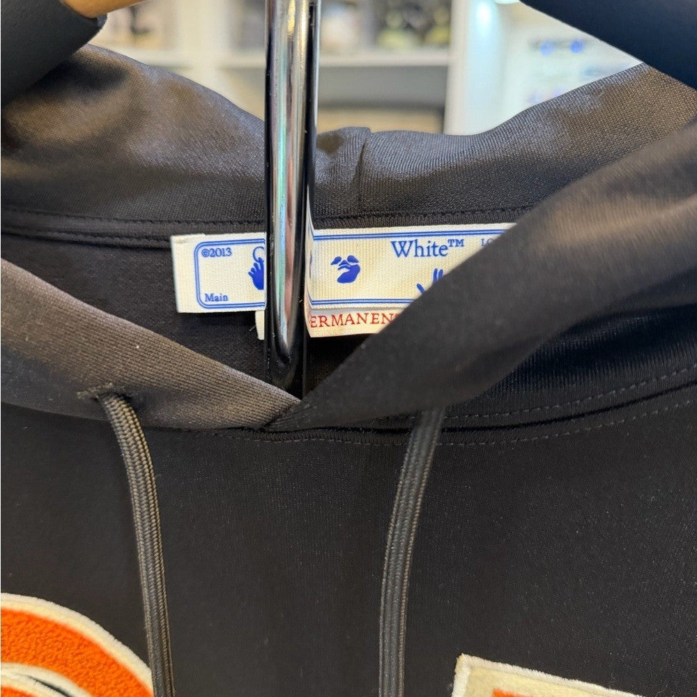 Off-White Black and Orange Men's hoodie Size XL