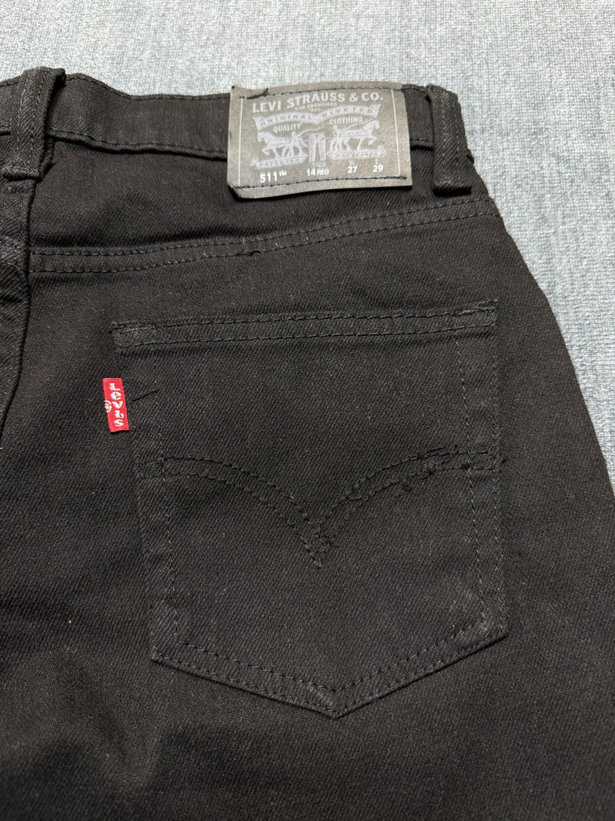 NWT Levi's 511 Performance Slim Fit Jeans Women's 14 Black Dark Wash 5-Pockets