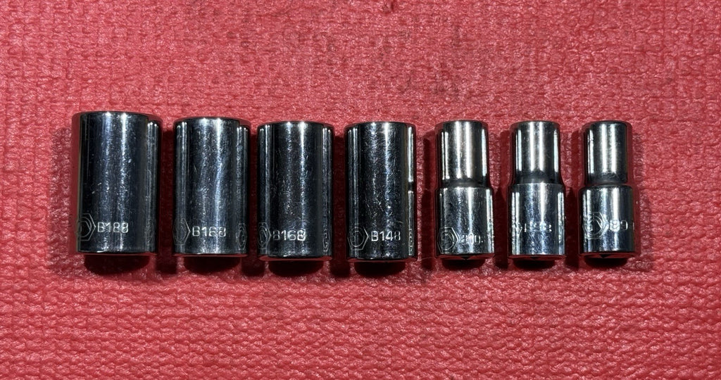 Matco B1 Series 7PC 3/8" Drive Double Square Socket Set 8PT W/ Metal Tray USA