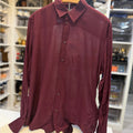 Off-White Deep Burgundy Button Silkjer shirt Size Large NWT