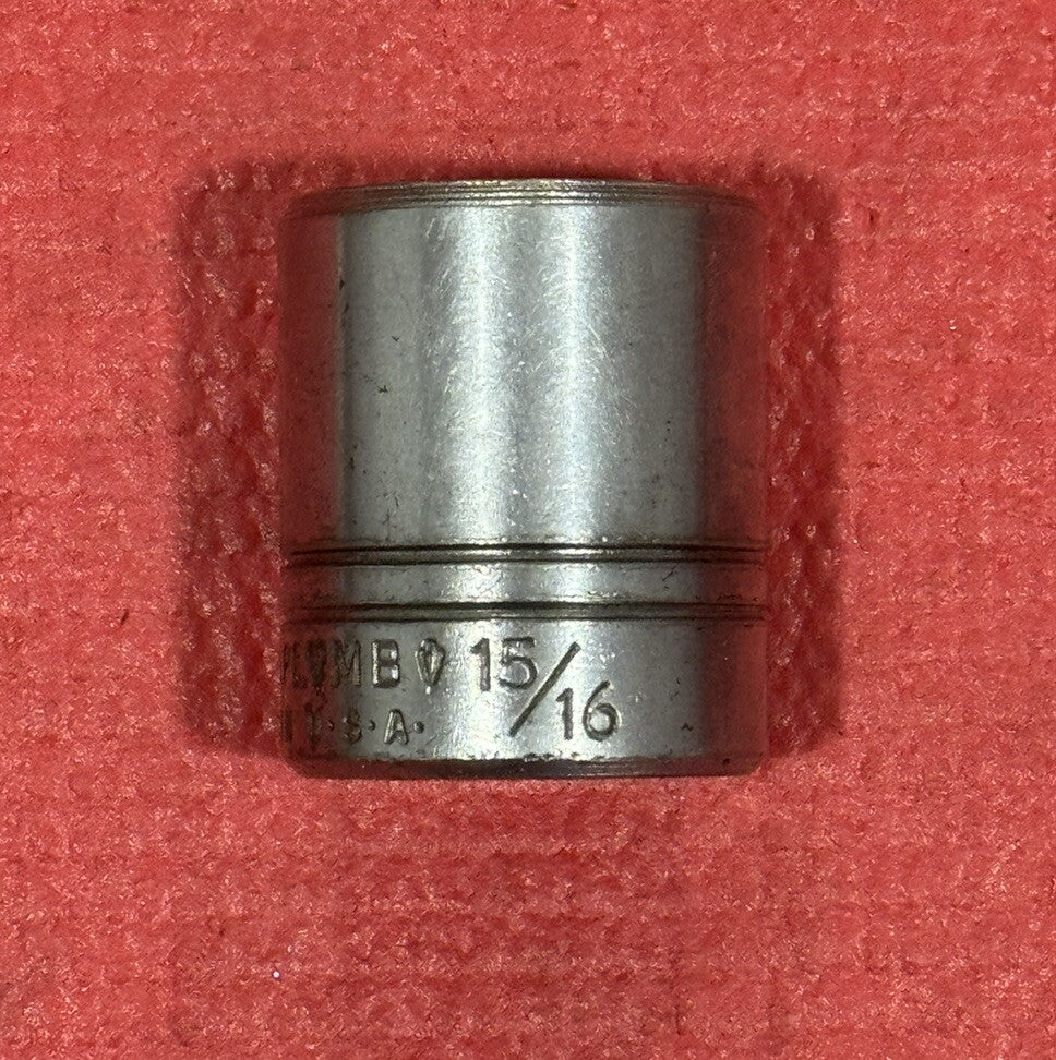 Vintage Plumb Plvmb 5430, 1/2" Drive 15/16" Shallow Socket 12PT Made in USA