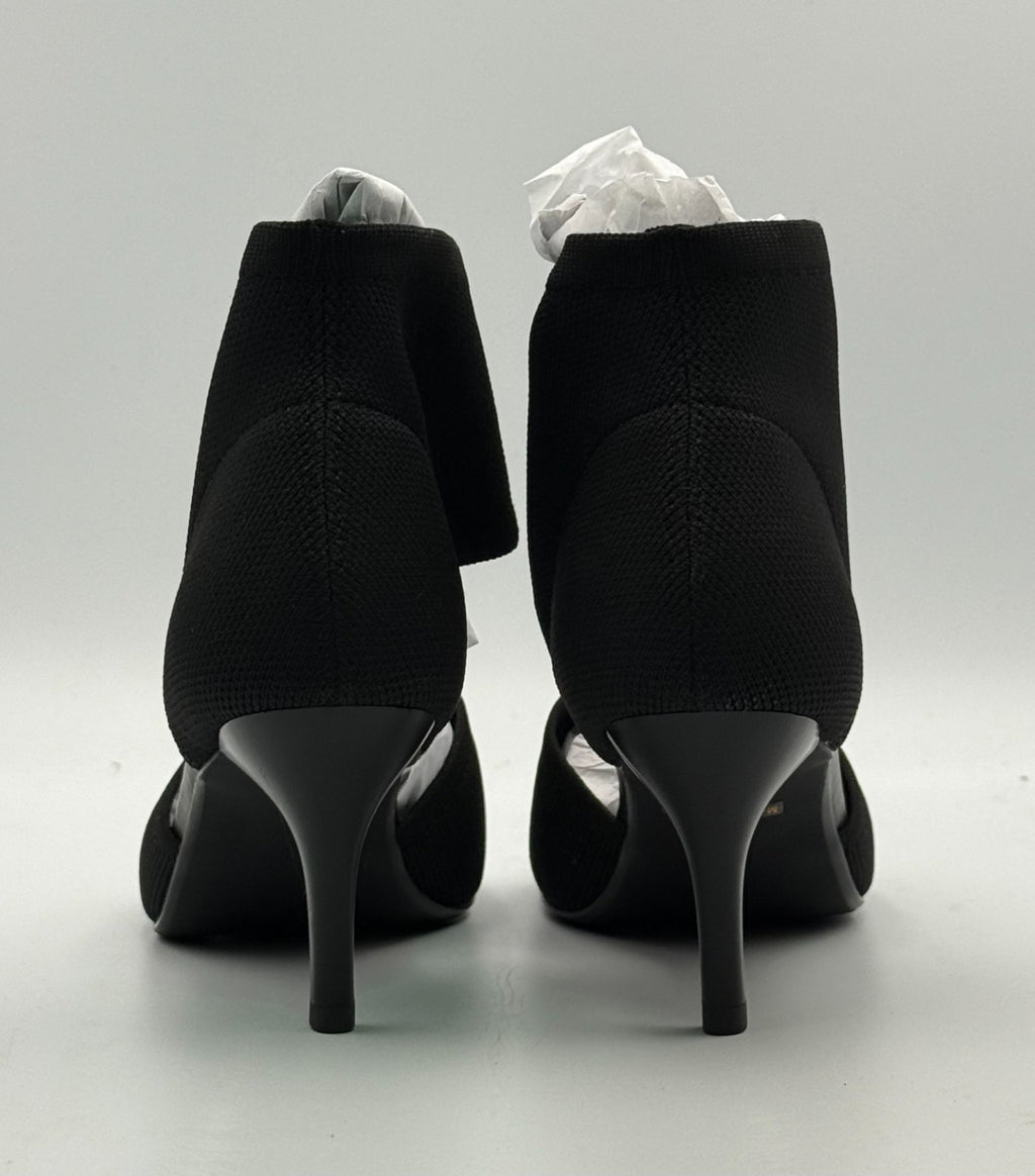 New NewBella Mousse Fit Stiletto Heeled Sandals Women's 7 Black Mesh Peep Toe