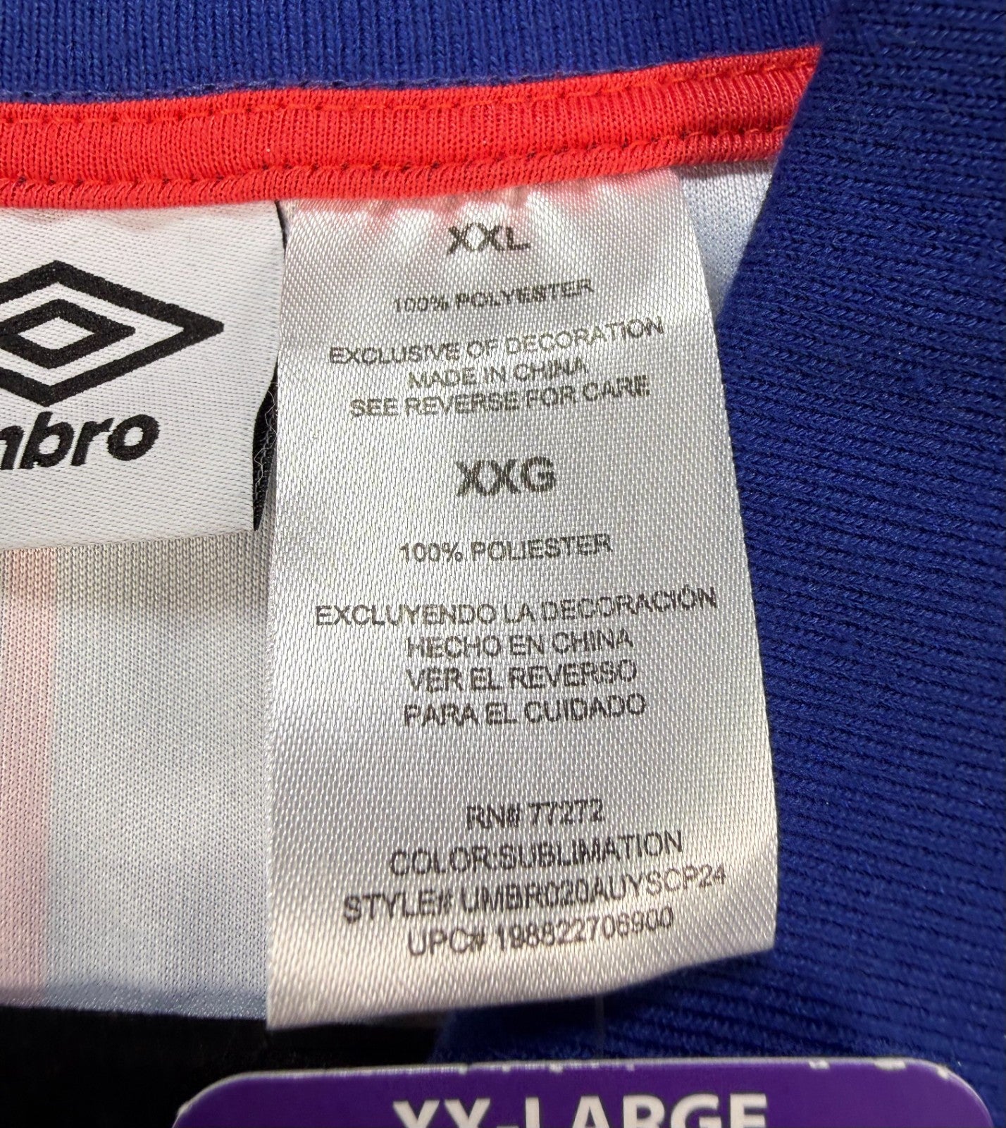 NWT Umbro United States National Soccer Team Jersey Men's 2XL Blue