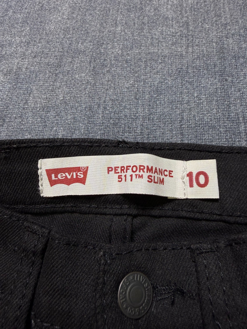 NWT Levi's 511 Slim Fit Performance Jeans Boys 10 Black Denim Stretch Straight