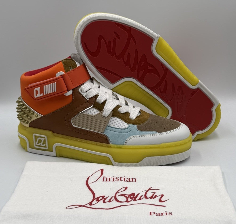 AUTHENTIC Christian Louboutin High Top Sneakers Red Sole Spikes Size 43 EU 10 US