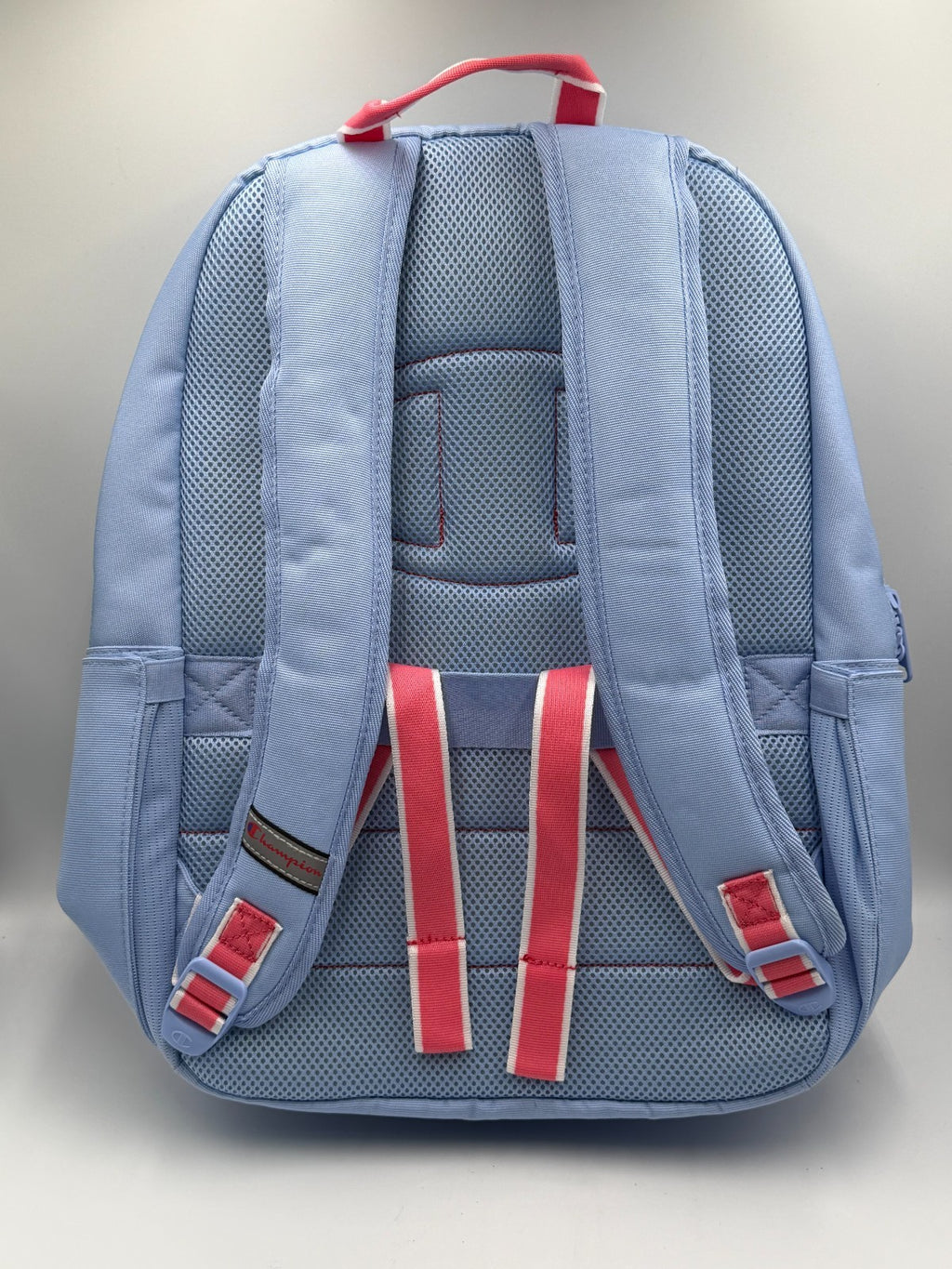 NWT Champion Estate Backpack Light Blue Coral Pink Fits 17" Laptop School Bag