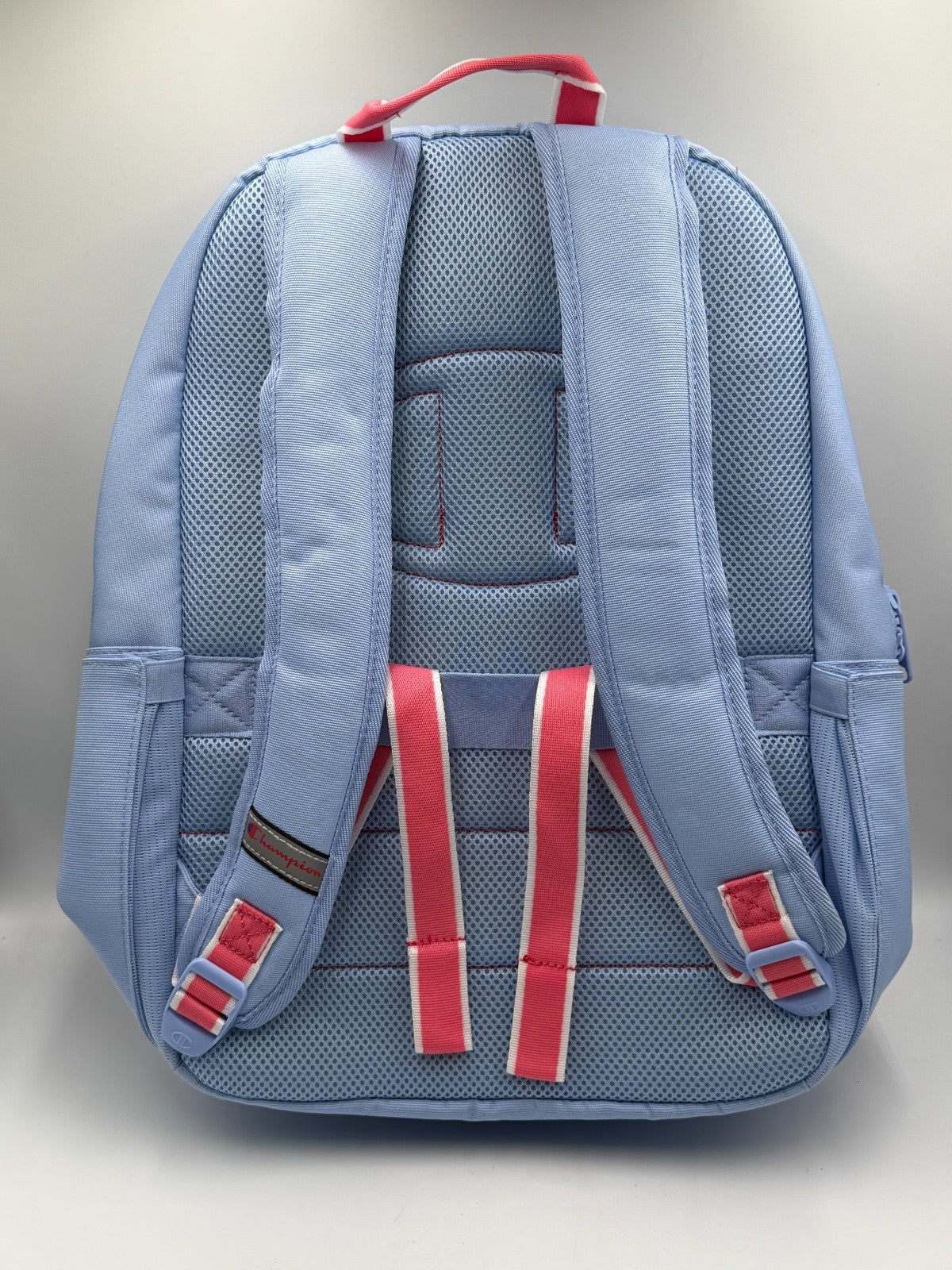 NWT Champion Estate Backpack Light Blue Coral Pink Fits 17" Laptop School Bag