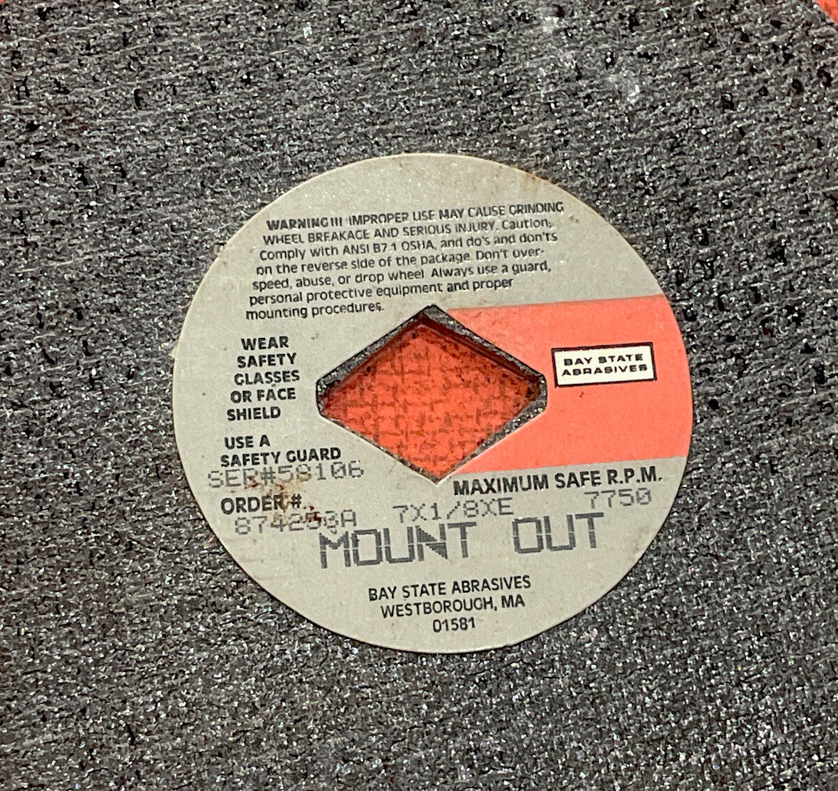 Bay State Abrasives NEW Metal Reinforced cut-off wheel 7x1/8xE USA M4