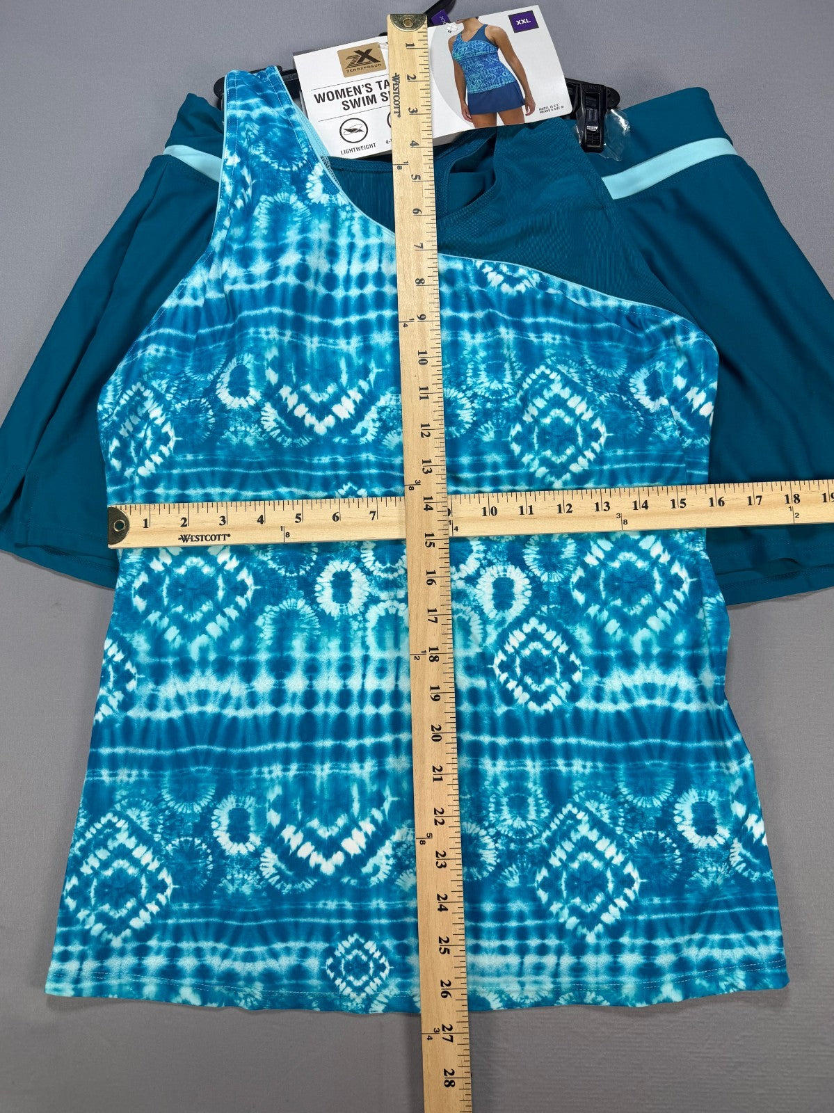 NWT Zeroxposur Highline Tankini Swim Set Women's 2XL Turquoise Beach Lightweight