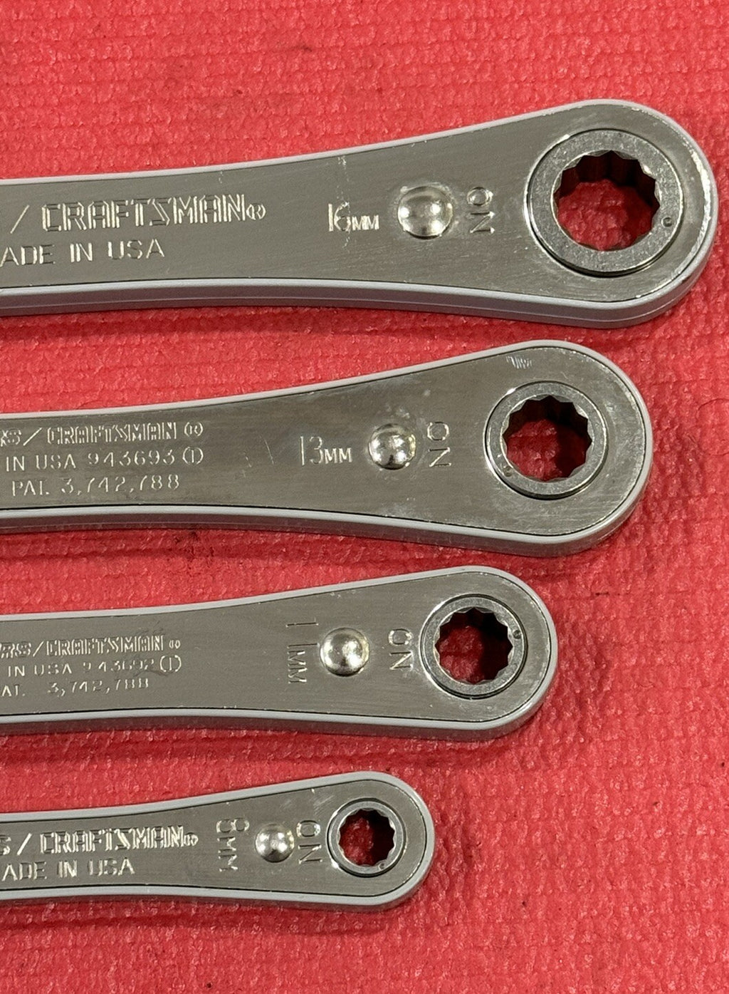 Vintage Sears Craftsman 43670 NEW 4PC Ratcheting Box Wrench Set Metric USA