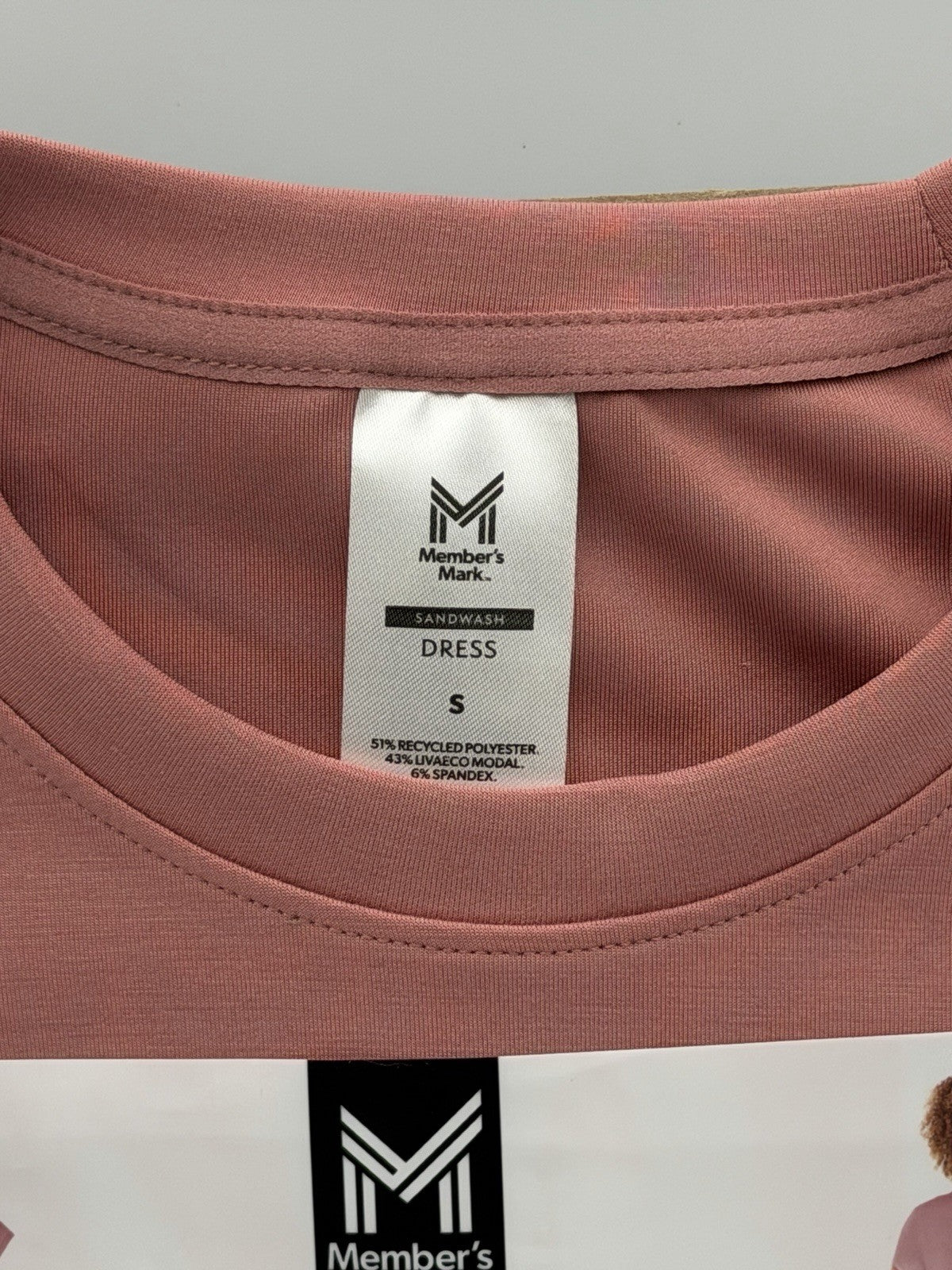 NEW Member's Mark Sandwash Dress Women's SIZE Small Pink Relaxed Fit