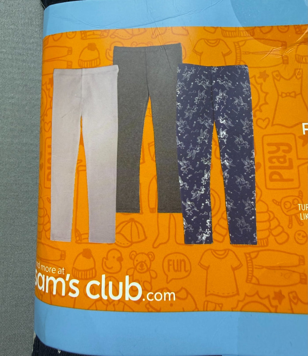 NWT Member's Mark My Favorite Leggings Girls (6/6X) Multicolor Preppy - 3-Pack