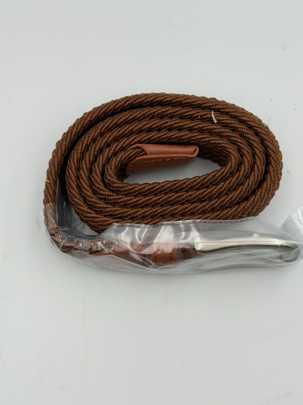 NWT Mugsy Stretch Belt Men's Brown Comfortable Elastic Woven Casual - One Size