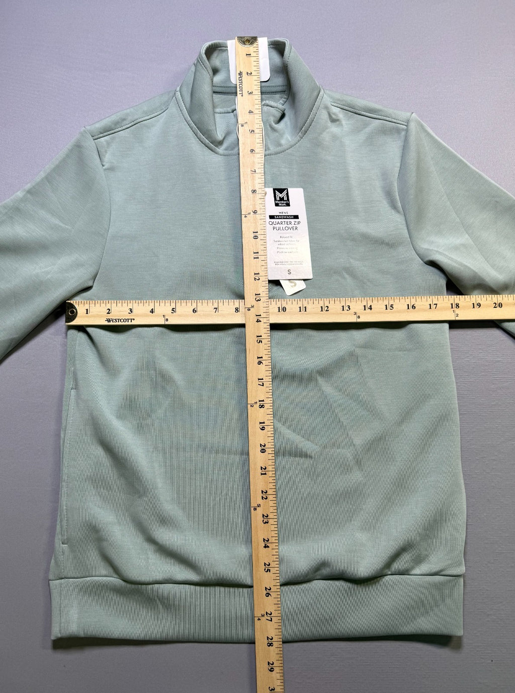 NWT Member's Mark Sandwash Quarter-Zip Pullover Sweatshirt Men's Green Small