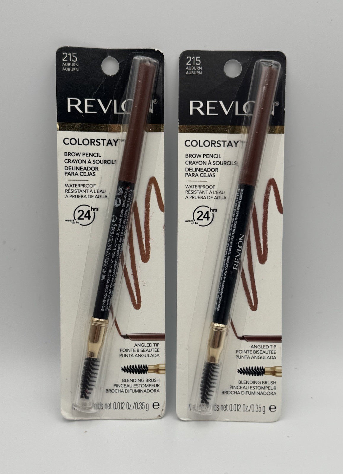 Lot of (2) Revlon ColorStay Waterproof Brow Pencil | Shade 215 - Auburn NEW!