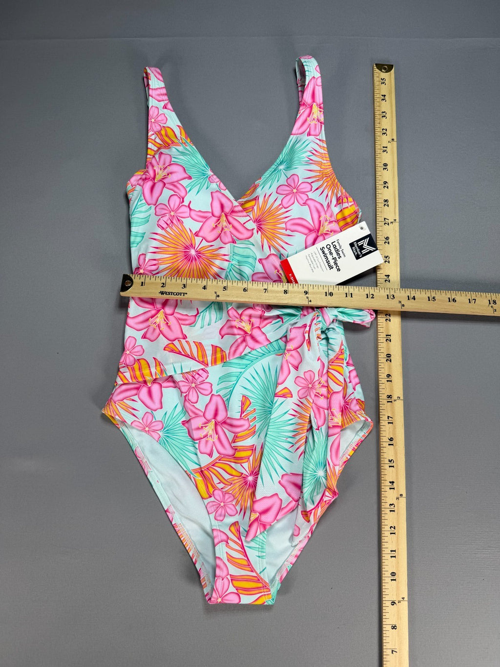 Member's Mark Adjustable Strap One-Piece Swimsuit Women's XS Multicolor Floral