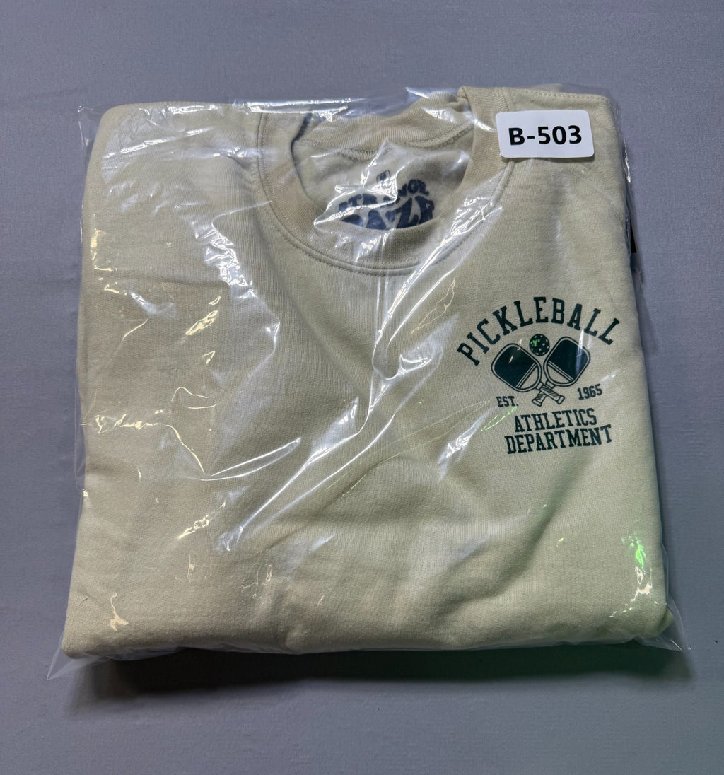 NWOT Strange Daze Los Angeles Pickleball Pullover Sweatshirt Men's Medium Beige