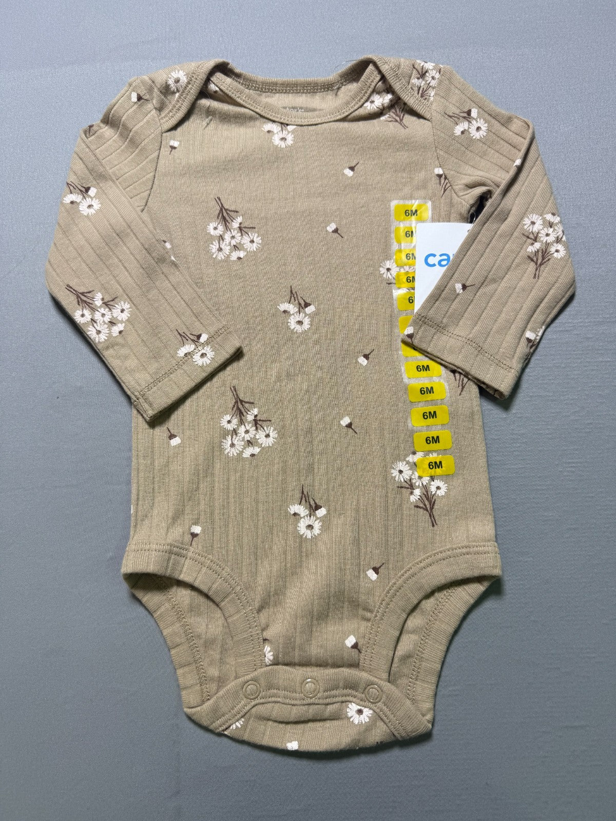NWT Carter's 3-Piece Outfit Set Baby Girls 6 Months Taupe Long Sleeve Comfort