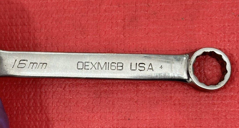 Snap-on Tools OEXM16B 16mm Metric 12 Point  Short Combination Wrench Made In USA