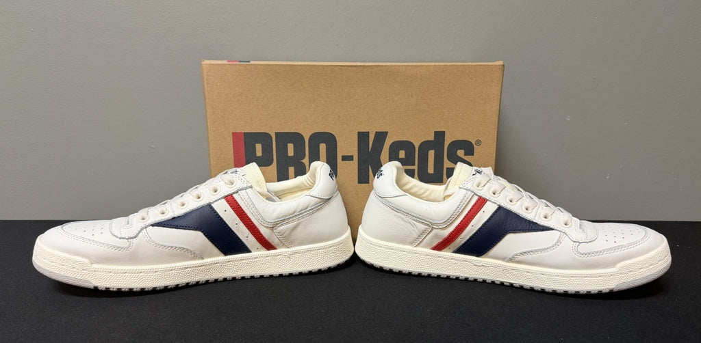 Pro-Keds Skyhawk Men's Size 13 (M) White/Blue/Red Low Top Leather Sneakers NWT