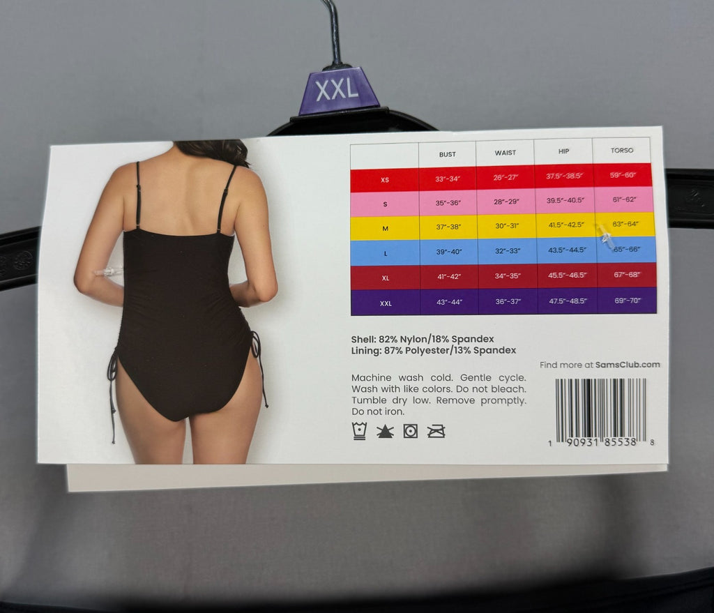 NWT Loft Swim One-Piece Swimsuit Women's 2XL Black 4-way Stretch Summer Beach