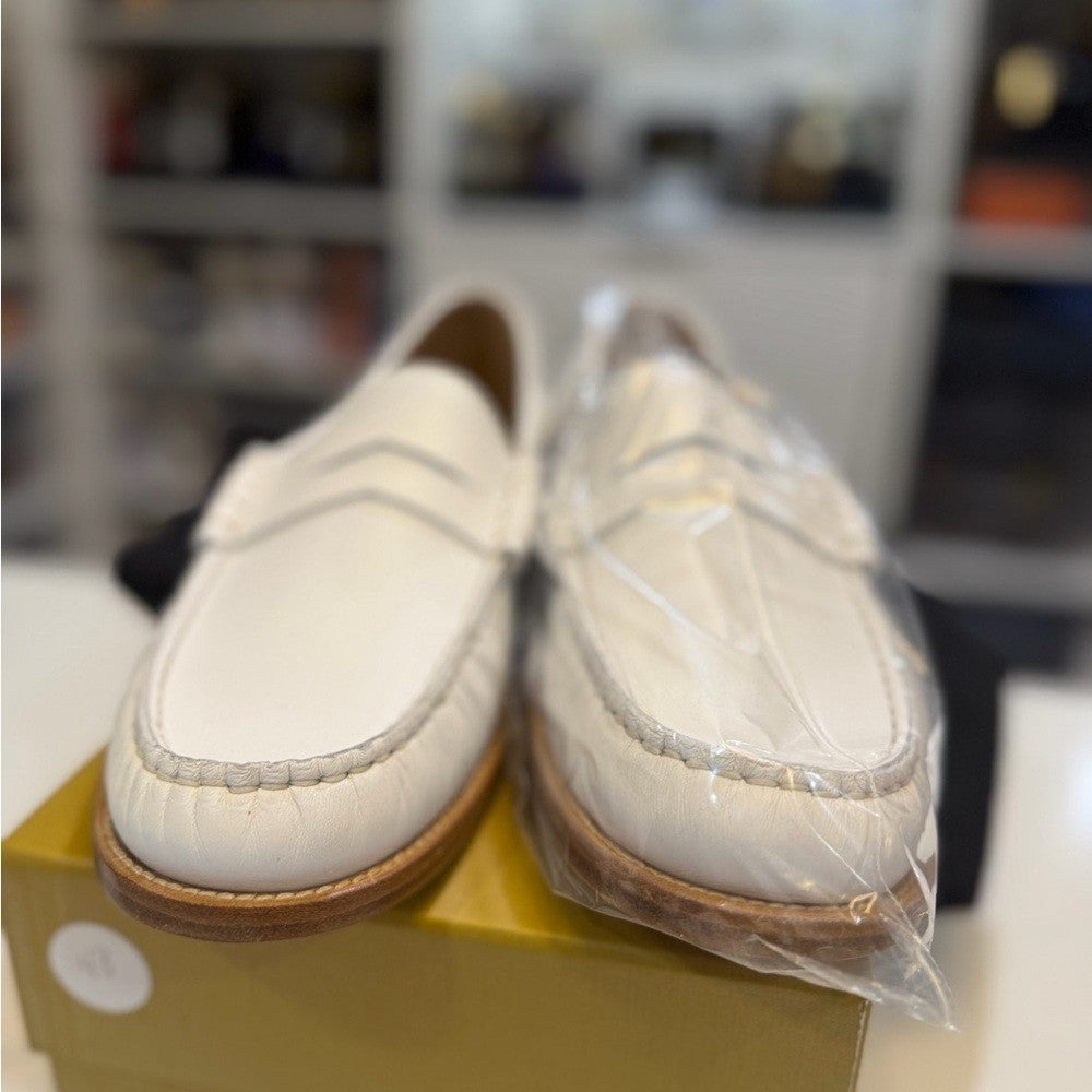 Rhude Classic White Leather Loafers