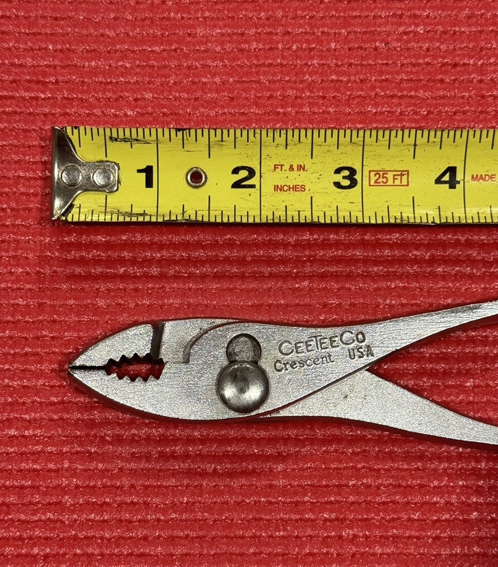 Vintage CeeTee Co. Crescent Slip Joint Pliers 6-1/2" Long Made In USA M4