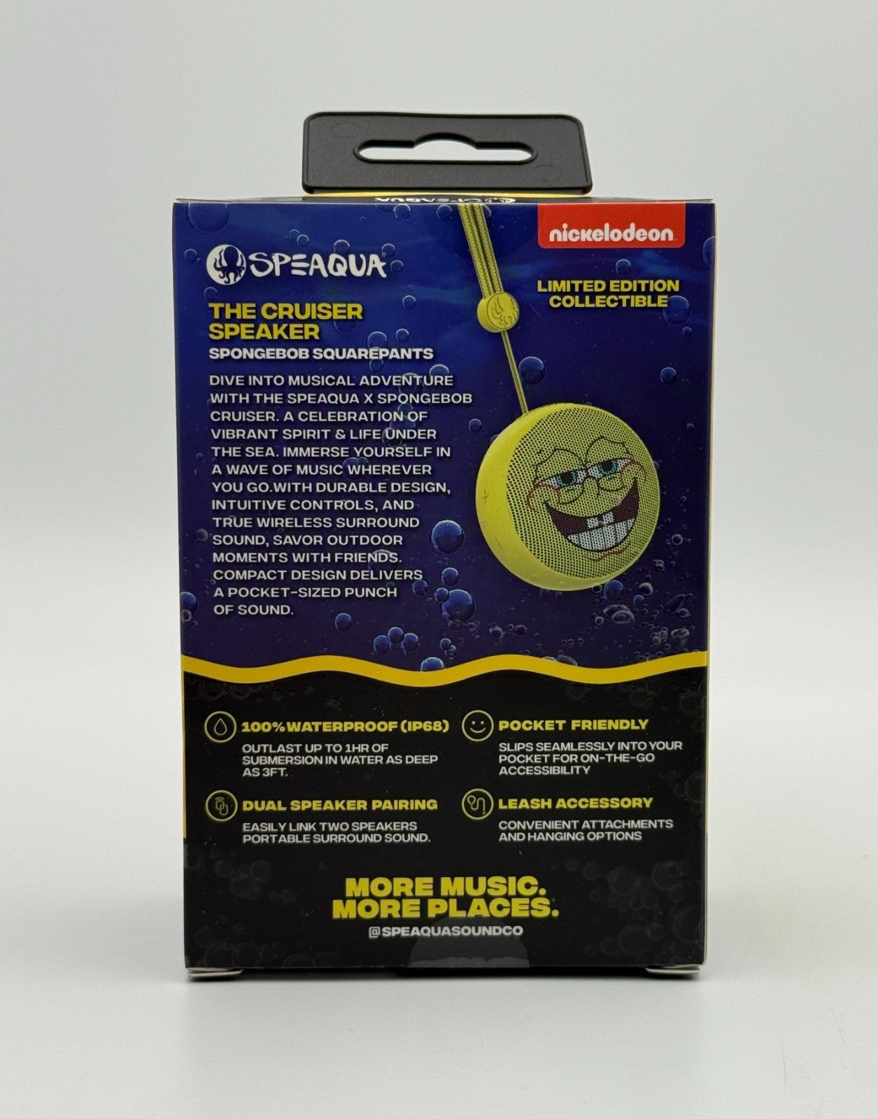 New Speaqua Smirk Face SpongeBob SquarePants 100% Waterproof Bluetooth Speaker