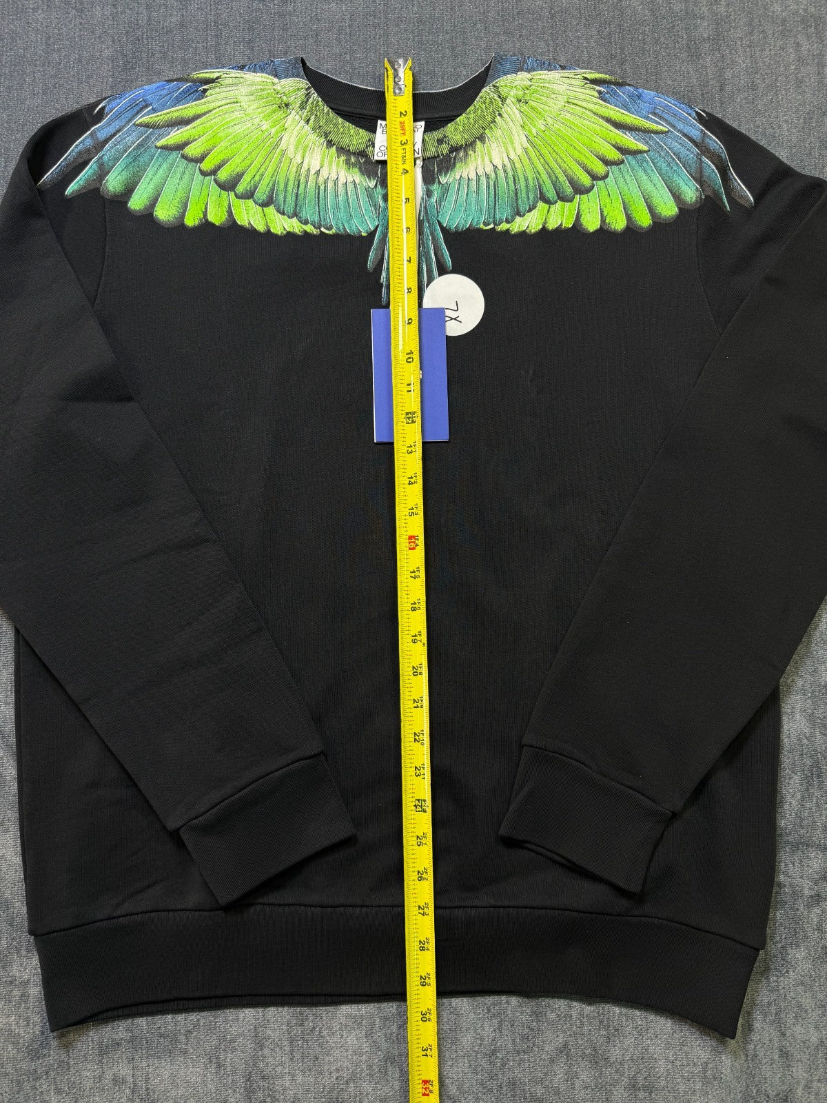 NWT Marcelo Burlon Icon Wings Sweatshirt Men's XL Black Regular Fit Crewneck