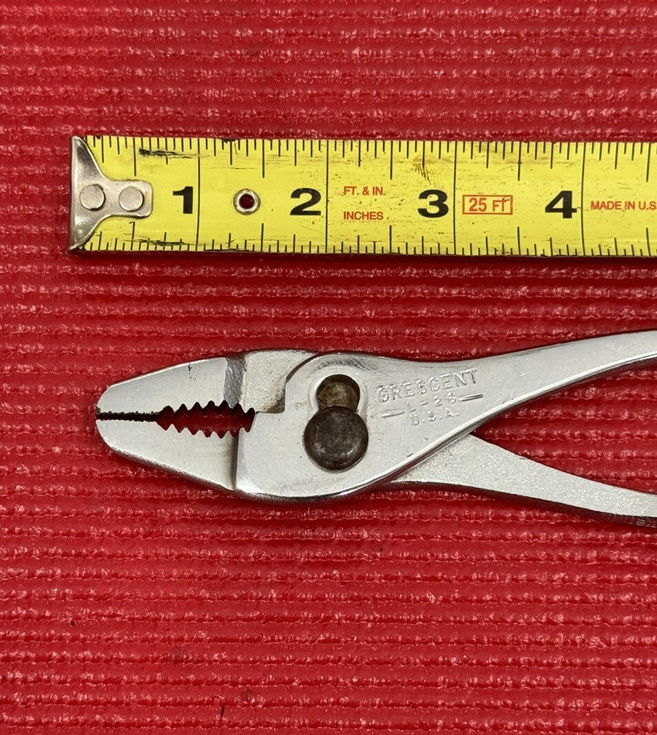 Vintage Crescent L26 Pliers Thin nose slip joint pliers Made In USA N3