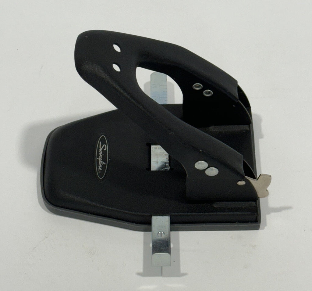 Swingline Acco Model 74045/50 BLACK Paper 2 Hole Metal Punch w/ Paper Guide