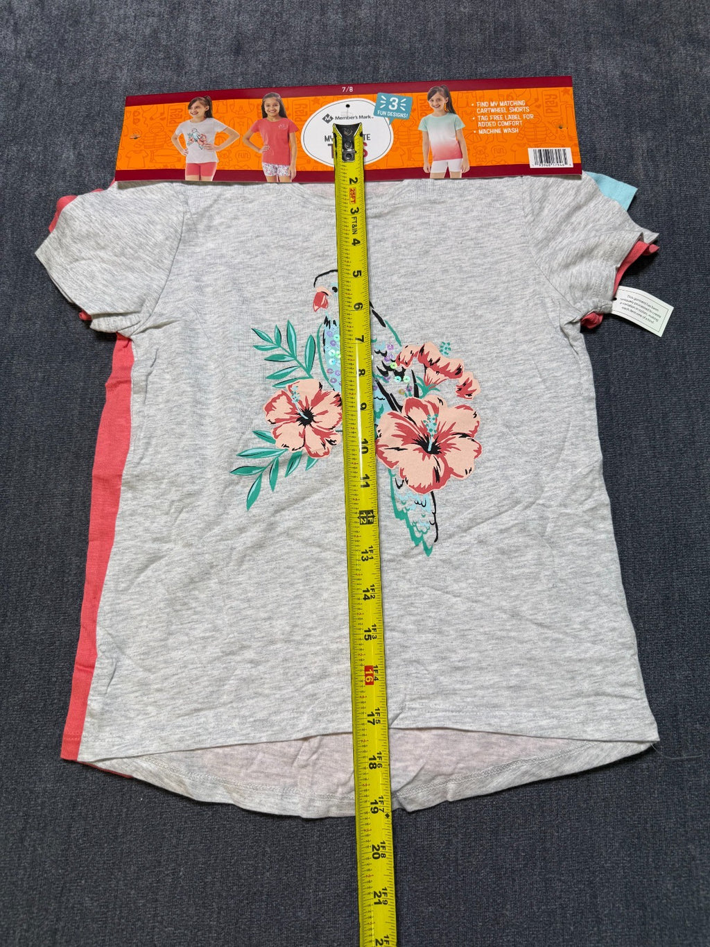 NWT Member's Mark My Favorite T-Shirts Girls 7/8 Multi Short Sleeve - Lot of 3