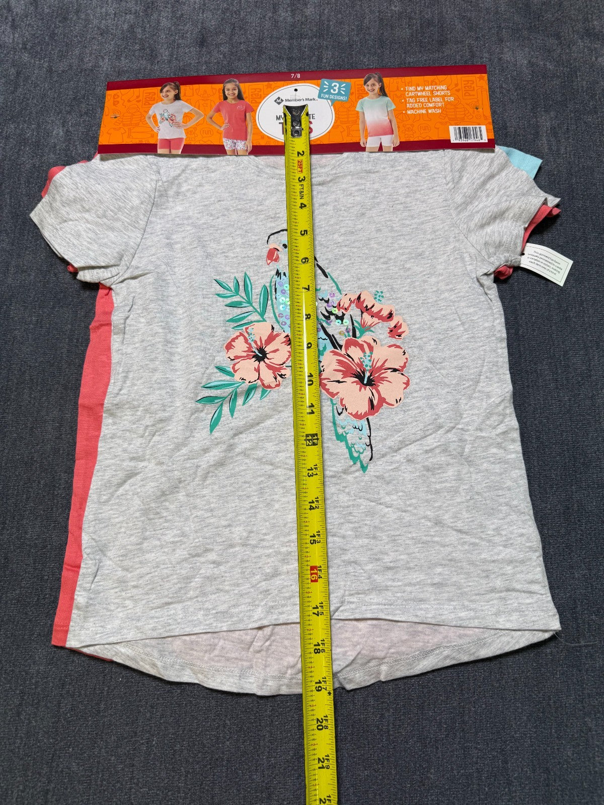 NWT Member's Mark My Favorite T-Shirts Girls 7/8 Multi Short Sleeve - Lot of 3
