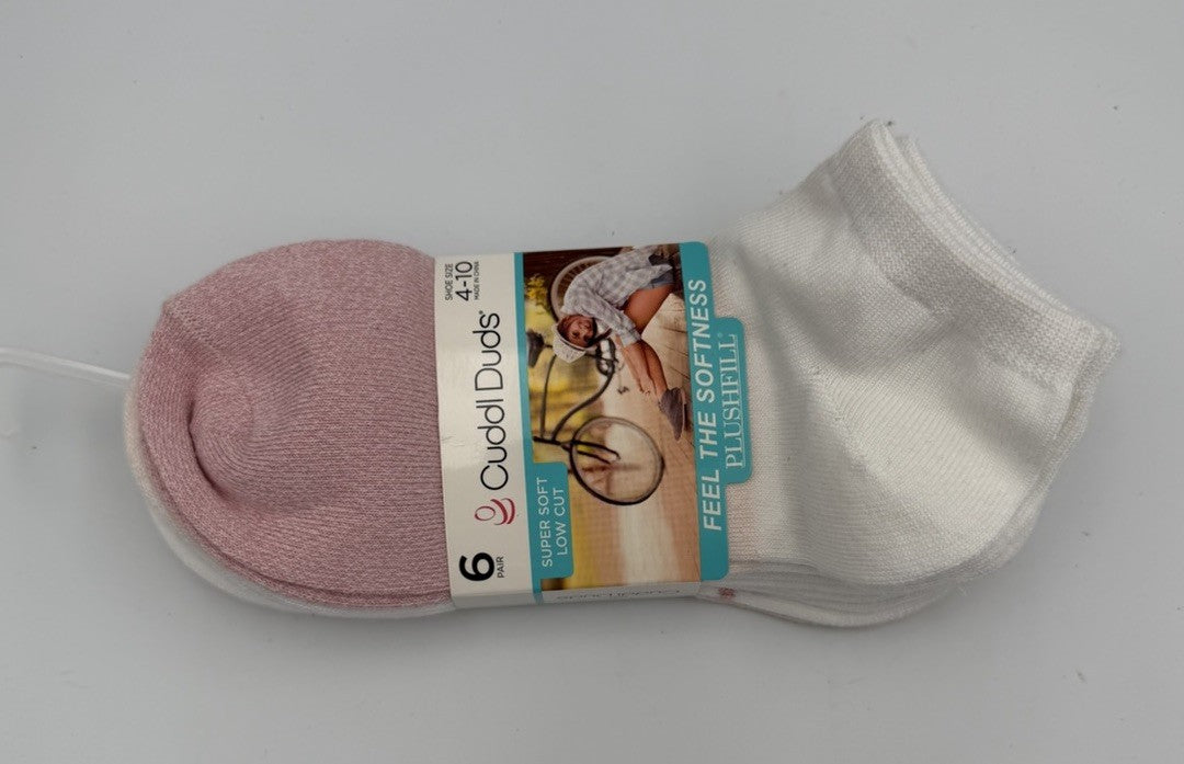 New Cuddl Duds Plushfill Super Soft Low Cut Socks Women's Size 4-10 - Pairs Of 6