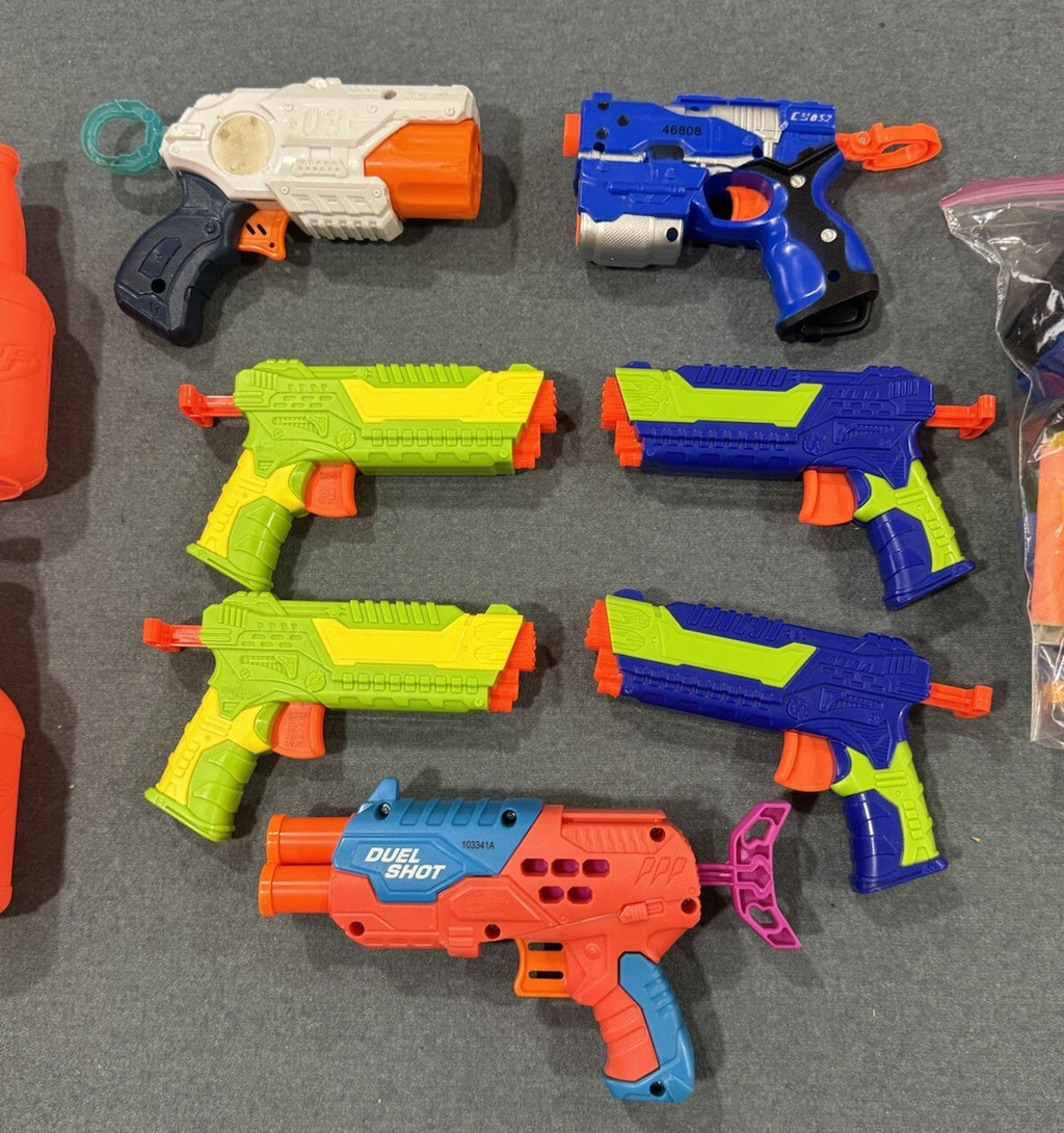 Buzz Bee Toys & Nerf Compatible 7PC Toy Dart Gun & Accessories & Bullets Set
