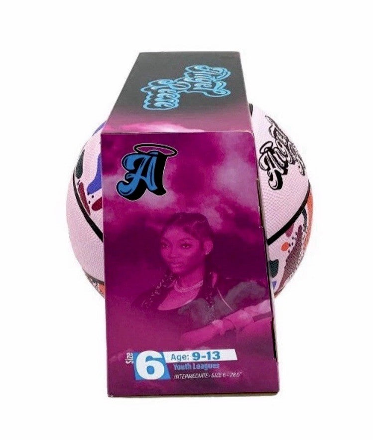New Angel Reese Unapologetically Angel Outdoor Basketball Pink - Size 6 28.5"