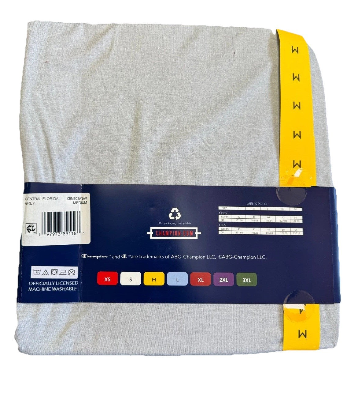 NWT Champion NCAA Polo Shirt Men's Medium Gray Short Sleeve Pullover Lightweight